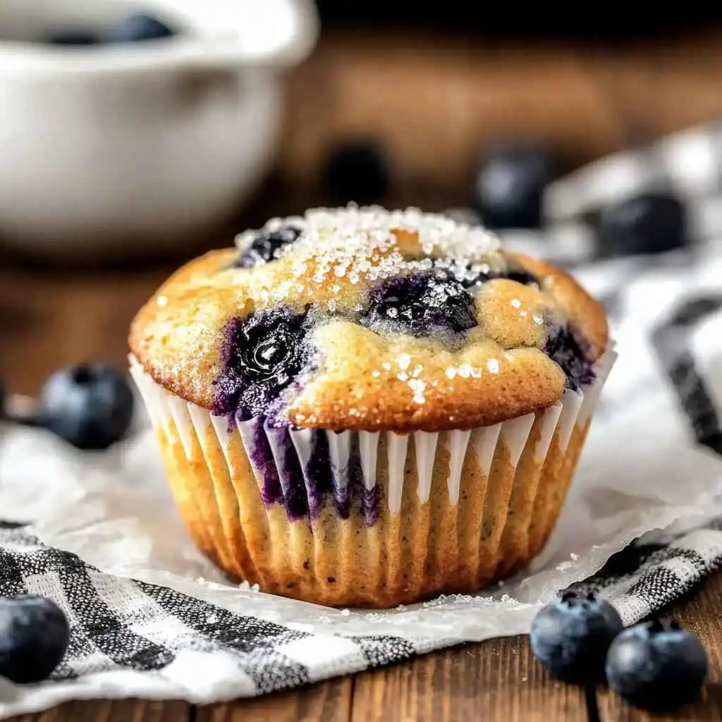 blueberry muffins with cake mix on table