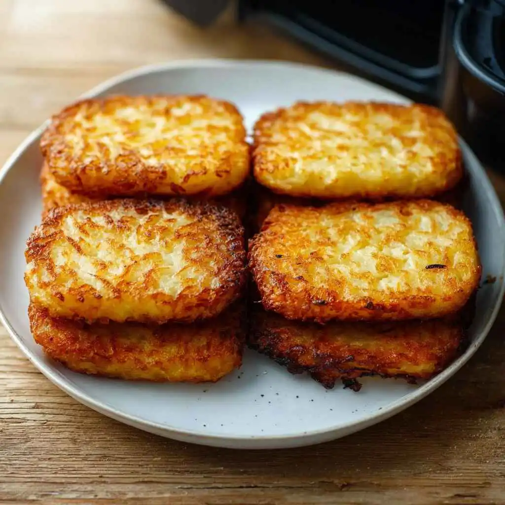 Frozen hash brown patties and air fryer ingredients