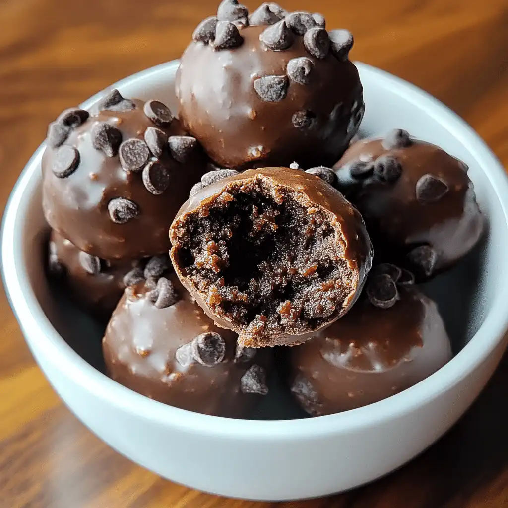No bake cottage cheese brownie batter protein bites served