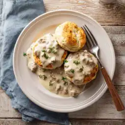 protein biscuits and gravy breakfast