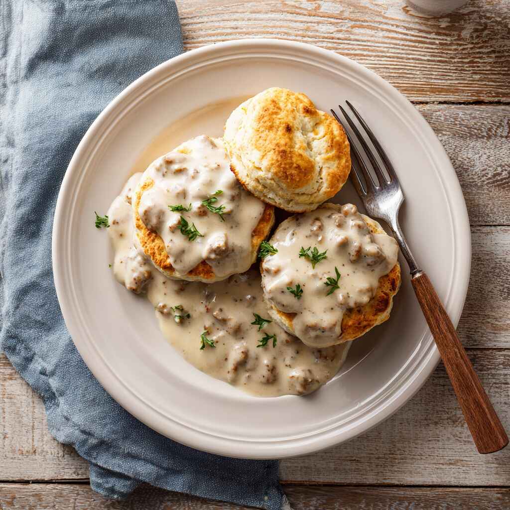 protein biscuits and gravy breakfast