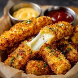 air fryer mozzarella sticks golden crust