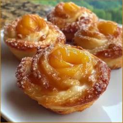 peach pie cruffins freshly baked