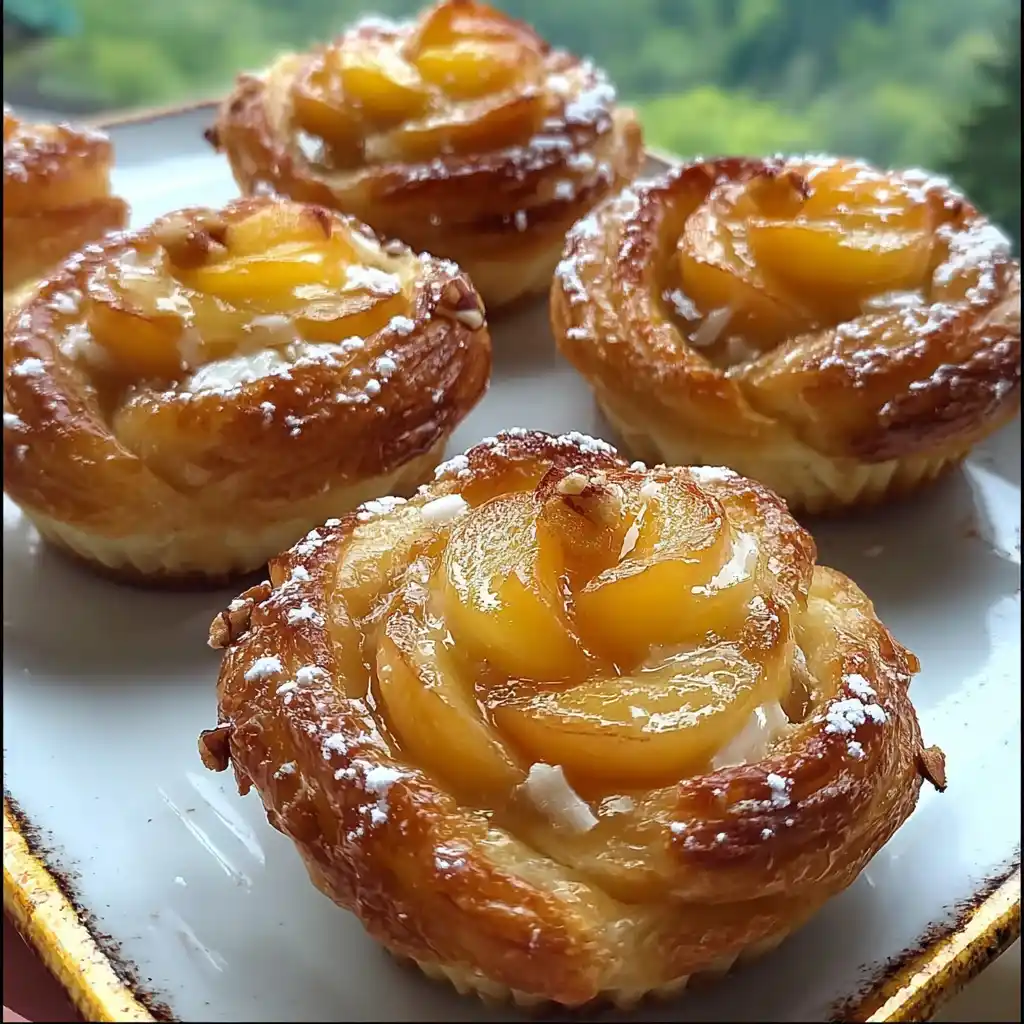 peach pie cruffins freshly baked