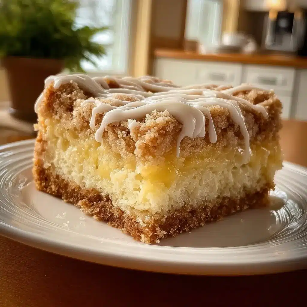 4 ingredient lemon cream cheese dump cake served on a white plate