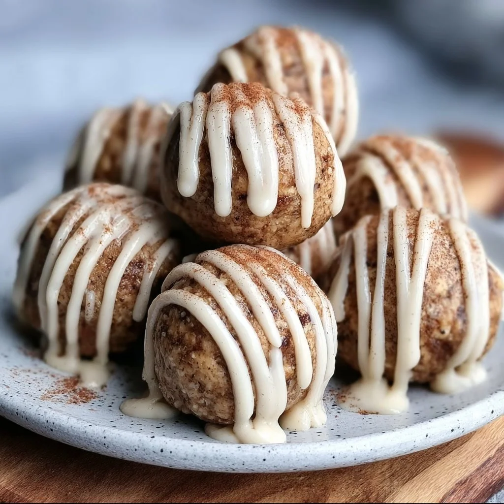 Healthy cinnamon roll protein bites for a delicious snack