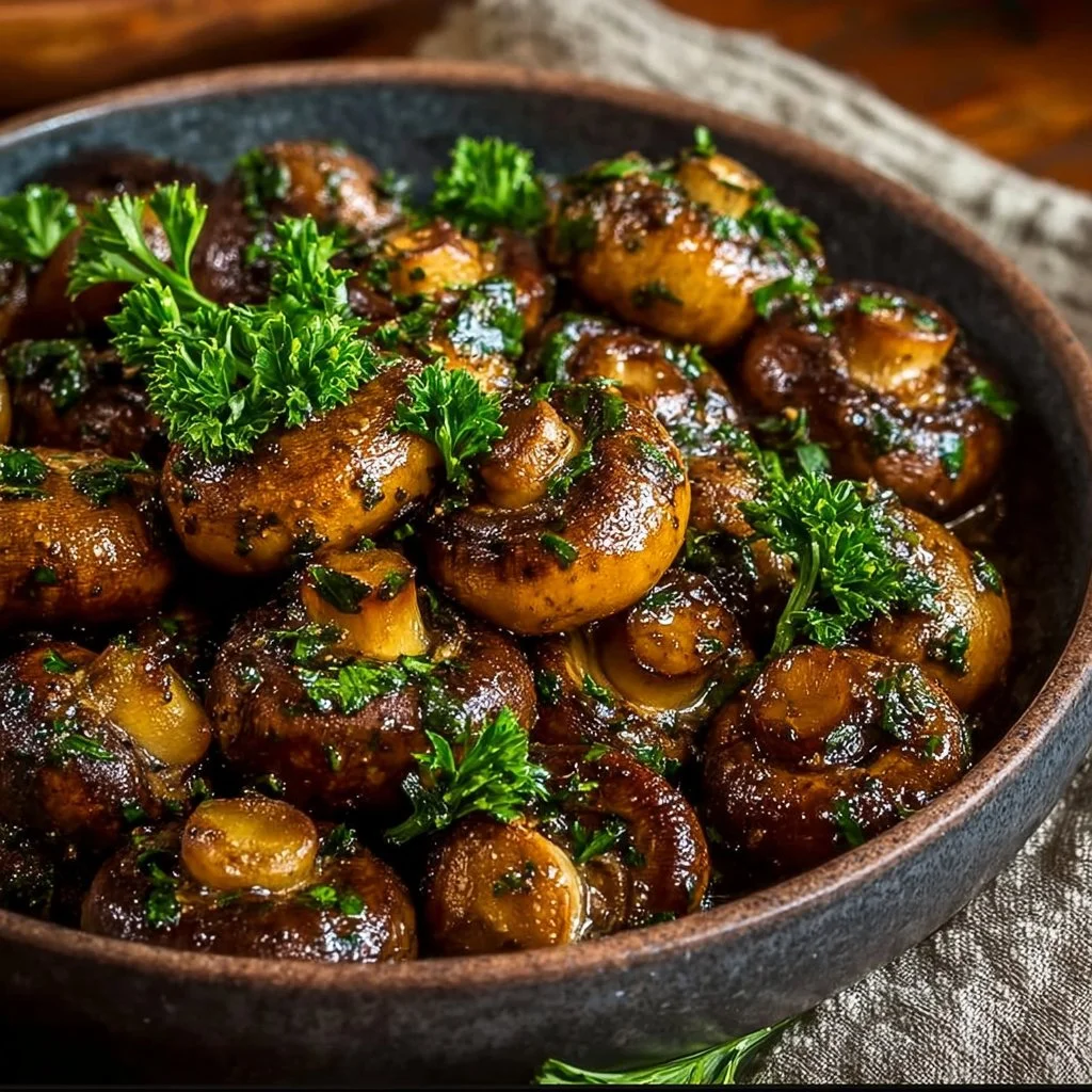A plate of delicious Cowboy Mushrooms, showcasing their unique texture and color.