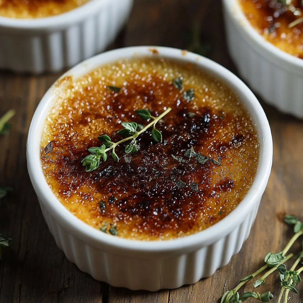 Delicious Crab Brûlée topped with a crispy caramel layer