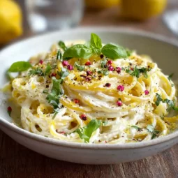 creamy lemon ricotta pasta with basil and lemon zest