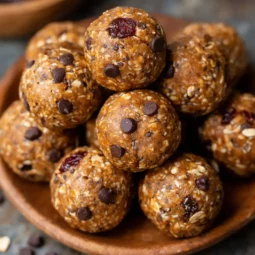 Easy Energy Bombs on a rustic ceramic plate