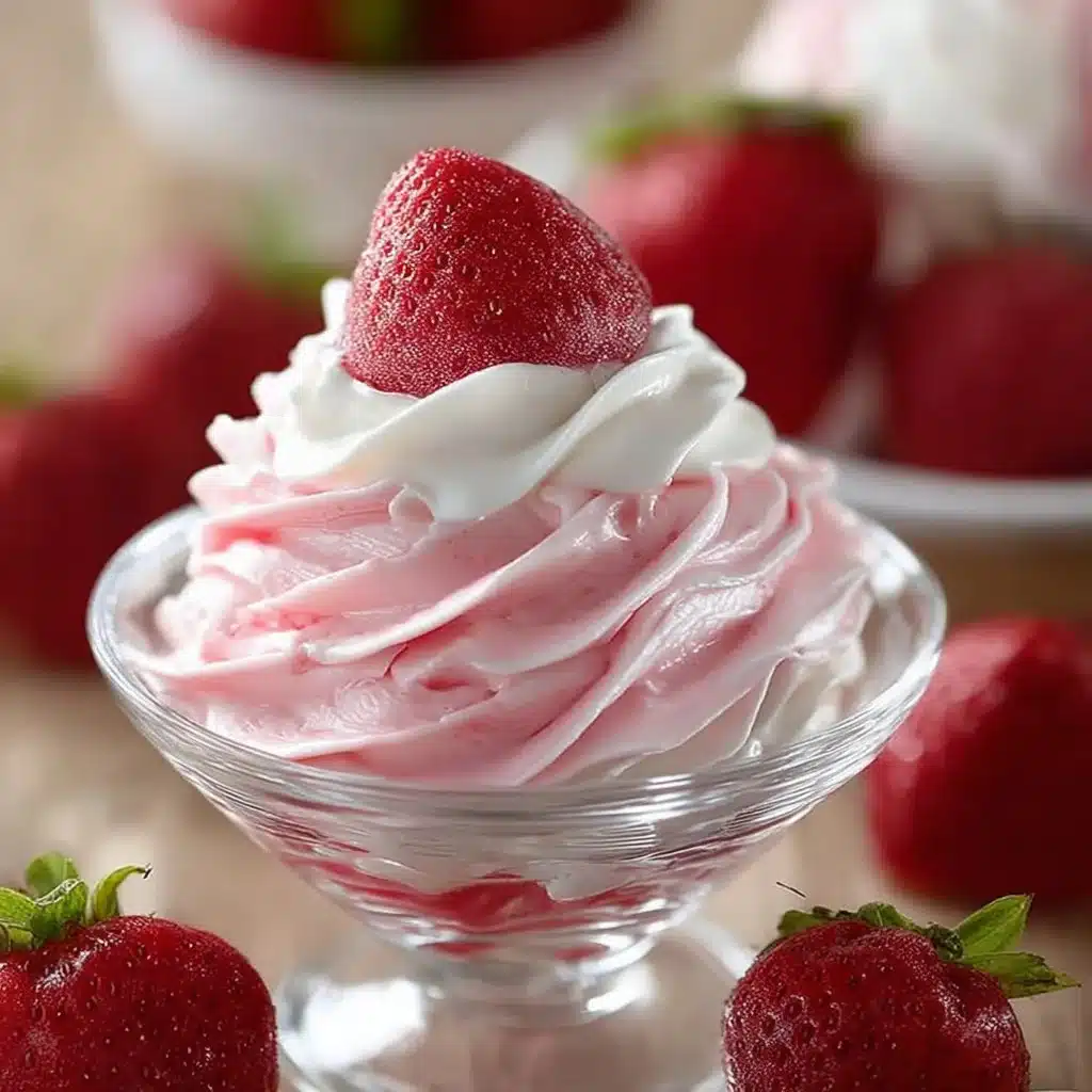 Delicious Jello dessert with whipped cream topping served in a glass.