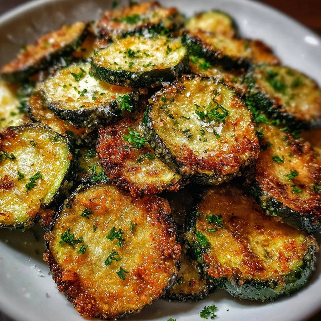Delicious oven-baked zucchini chips, a healthy snack option.