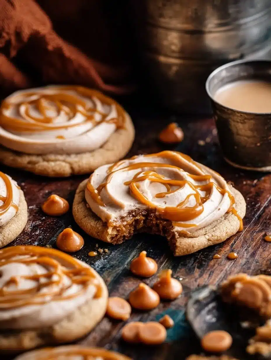 Delicious Salted Butterbeer Cookies with creamy Butterscotch Frosting