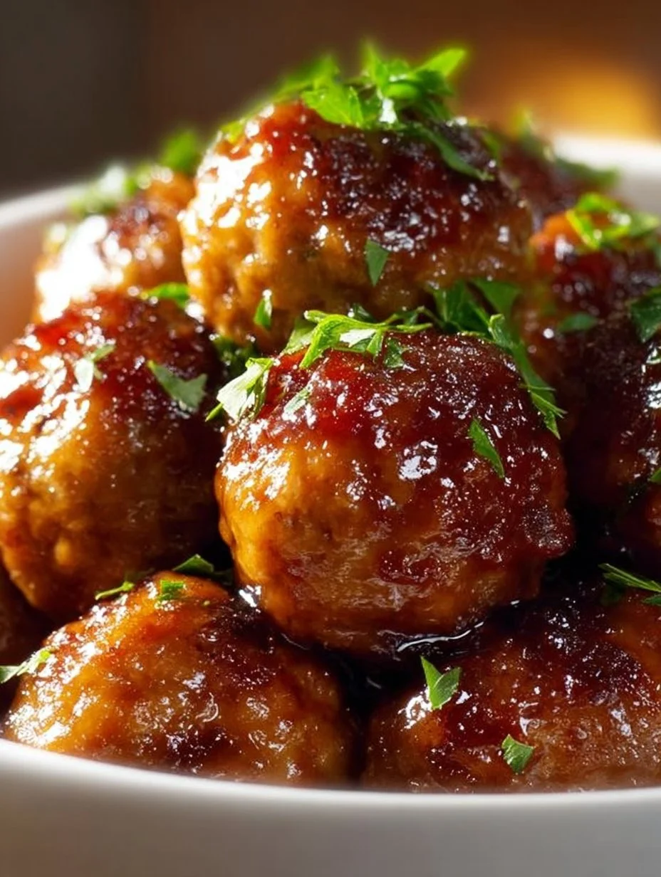 Delicious slow cooker honey garlic meatballs served in a bowl