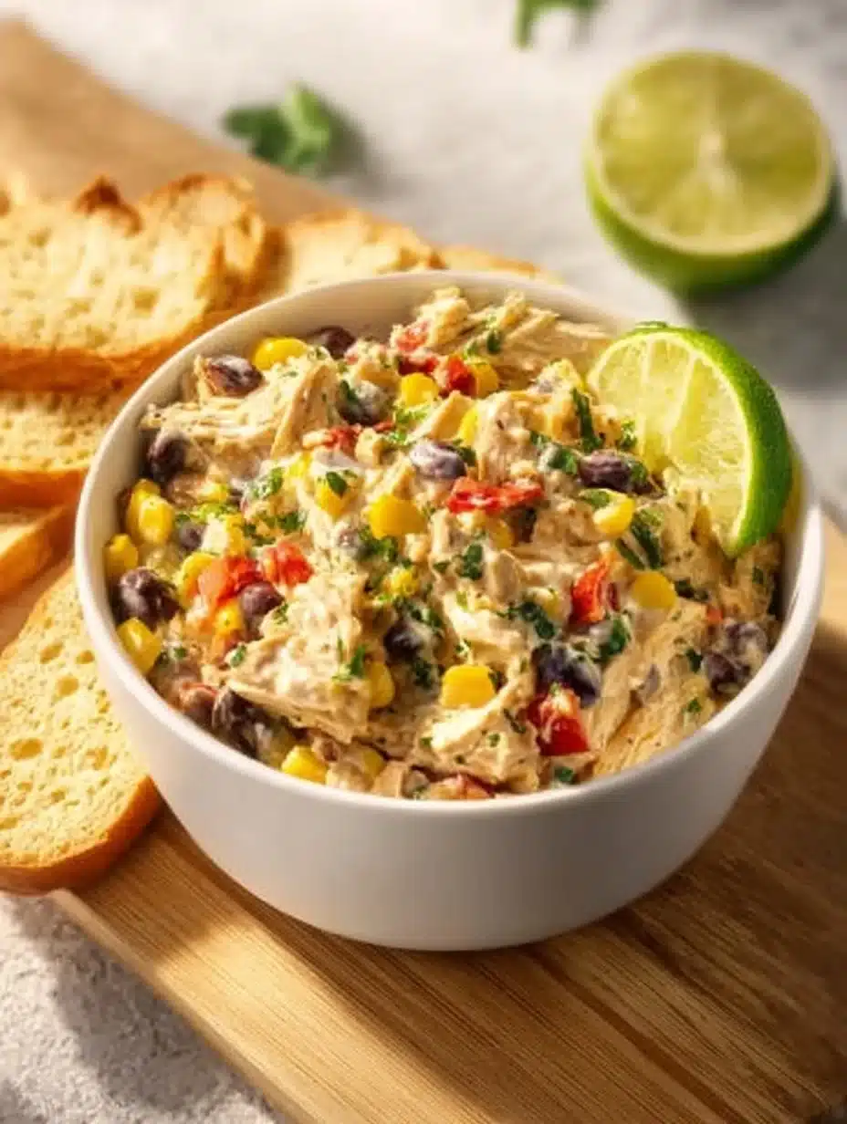 Freshly prepared Southwest Chicken Salad with vibrant ingredients
