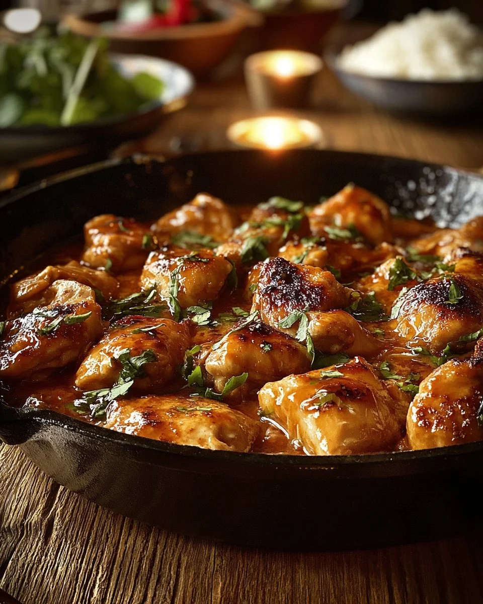 Texas Roadhouse Butter Chicken Skillet with juicy chicken and rich sauce