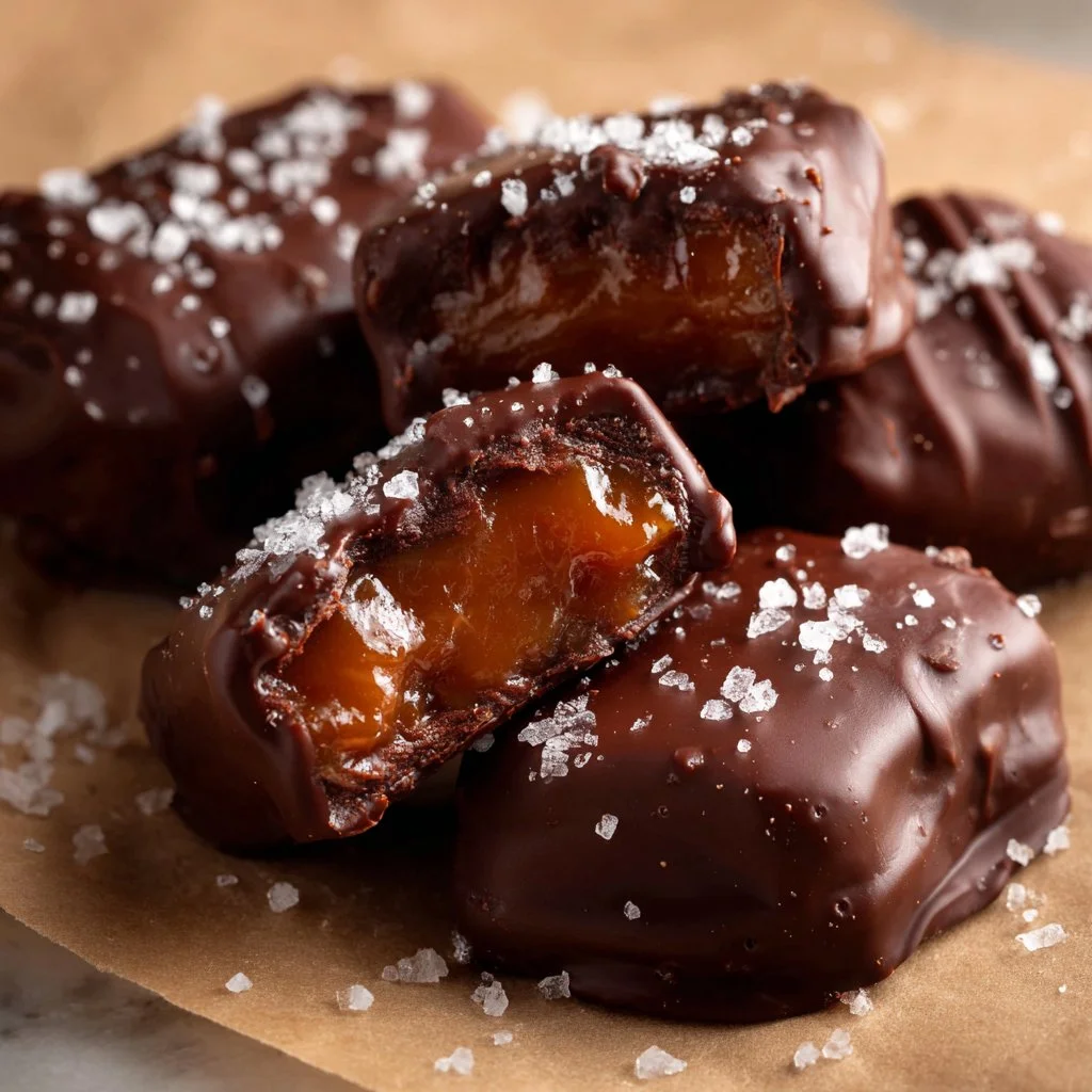 Delicious 4 ingredient date caramels on a white plate