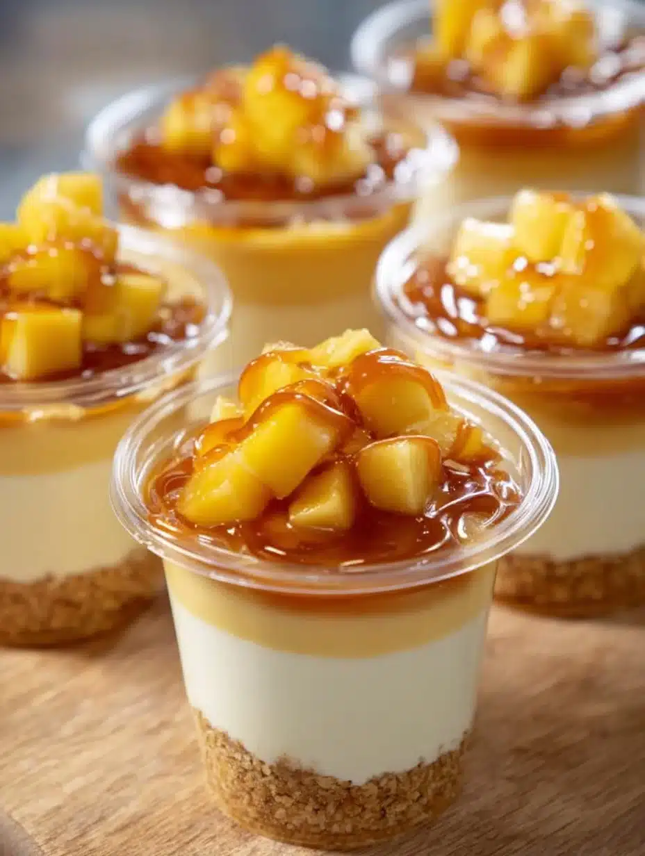Delicious caramel apple dessert cups topped with whipped cream and apples