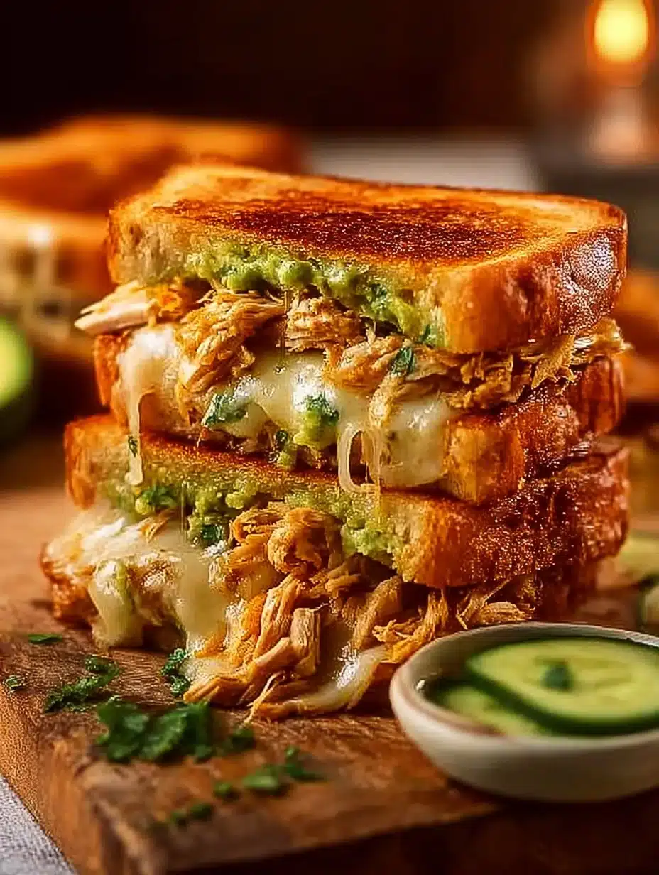 Delicious Chicken Avocado Melt sandwich with chicken, avocado, and melted cheese