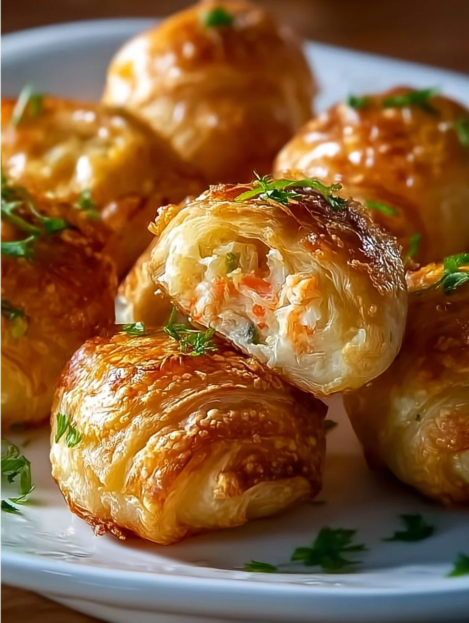 Delicious Crab Crescent Bites served on a platter