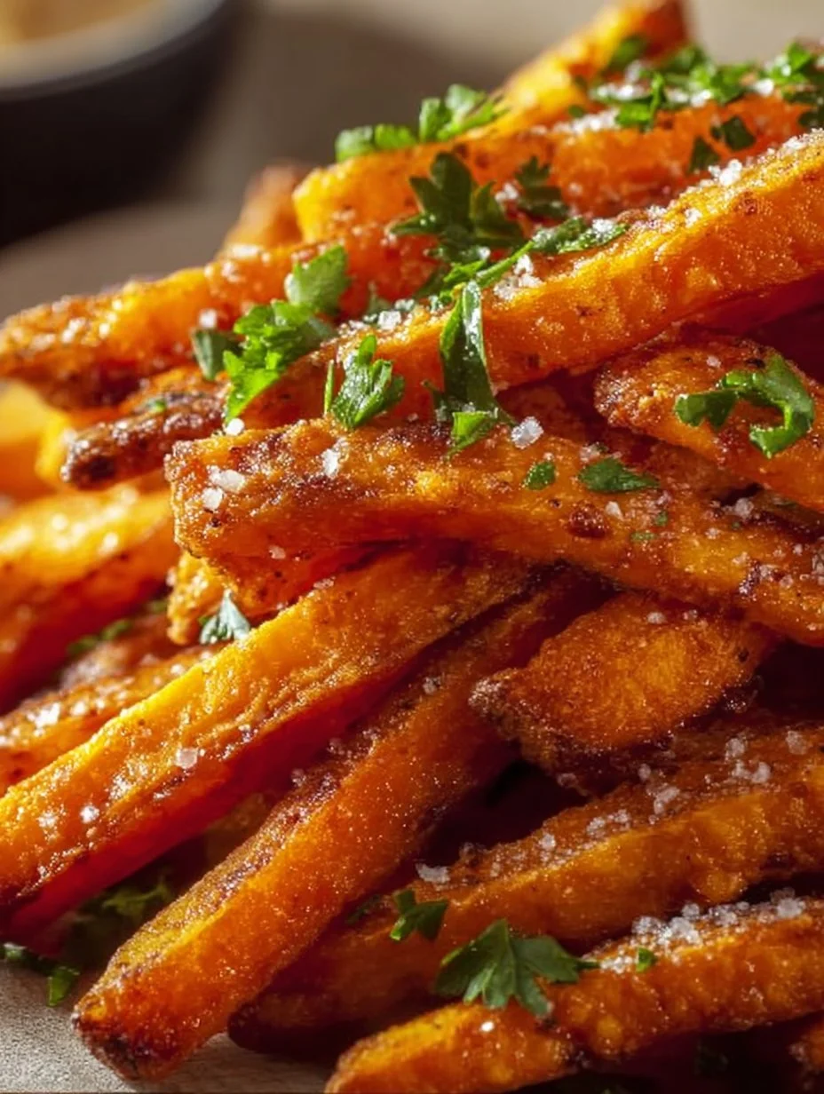 Crispy oven baked sweet potato fries served in a bowl