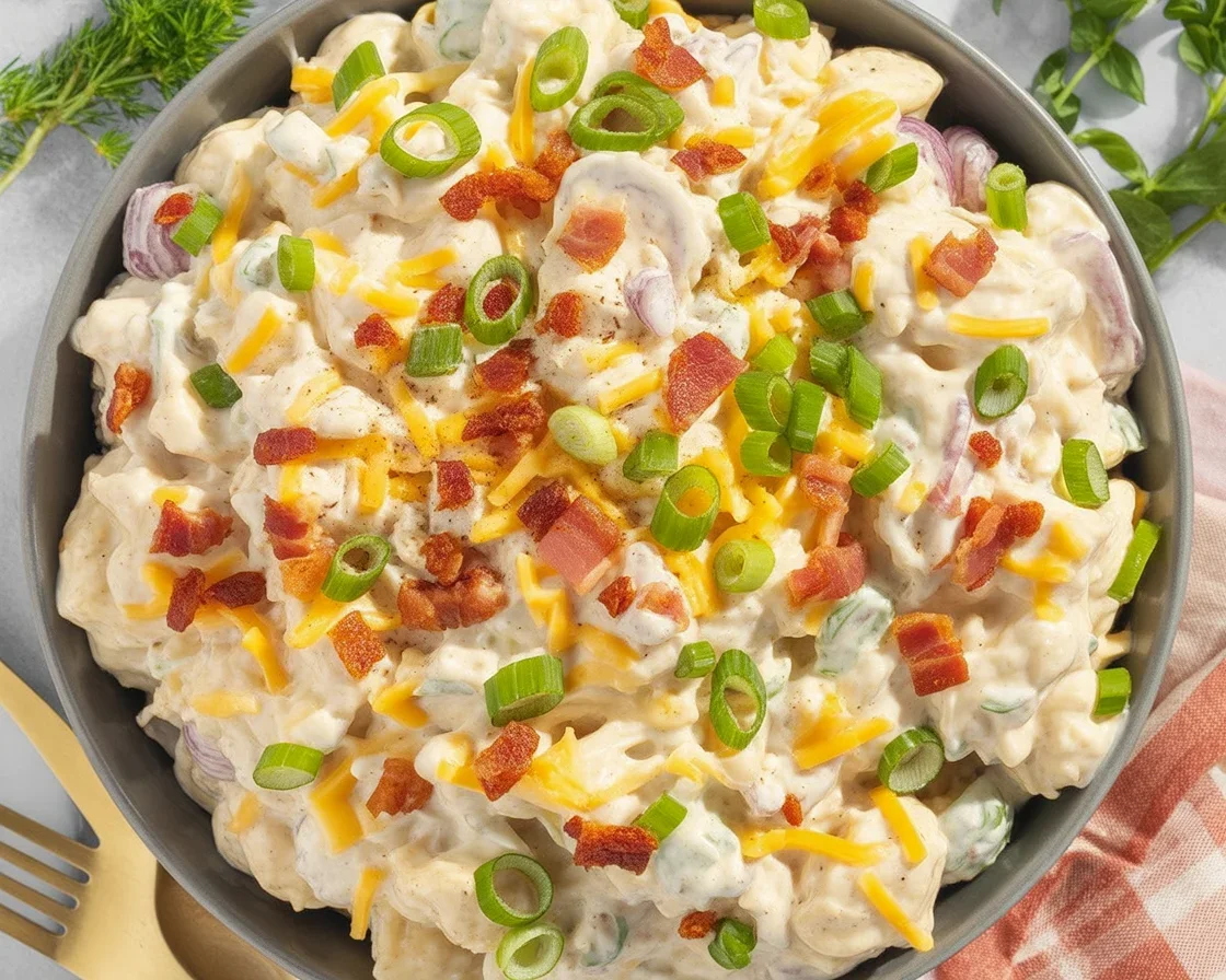 Loaded Ranch Chicken Potato Bowls topped with Crispy Turkey Bacon Crunch