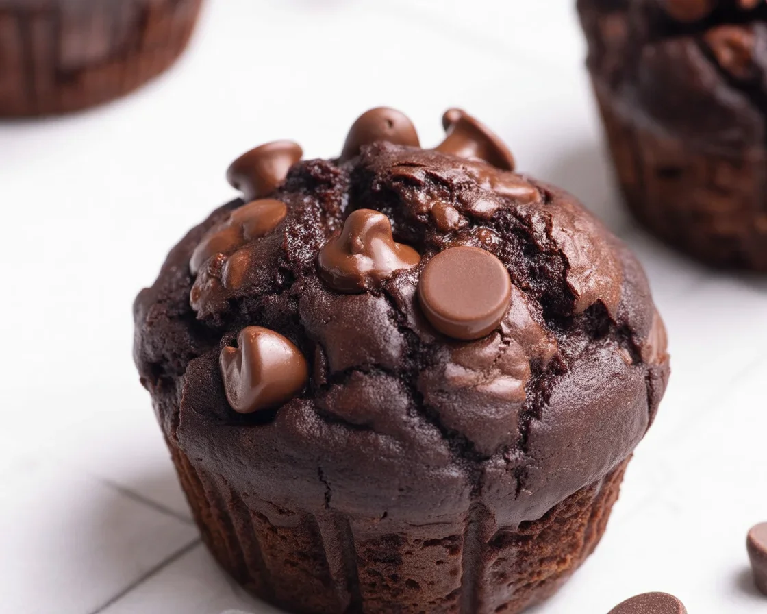 Delicious Chocolate Banana Protein Muffins, healthy and packed with protein.