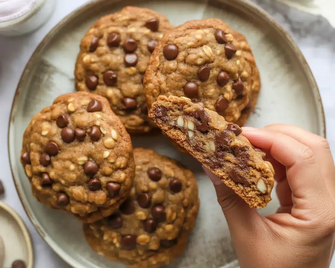 Healthy Pumpkin Oatmeal Cookies with pumpkin puree and oats