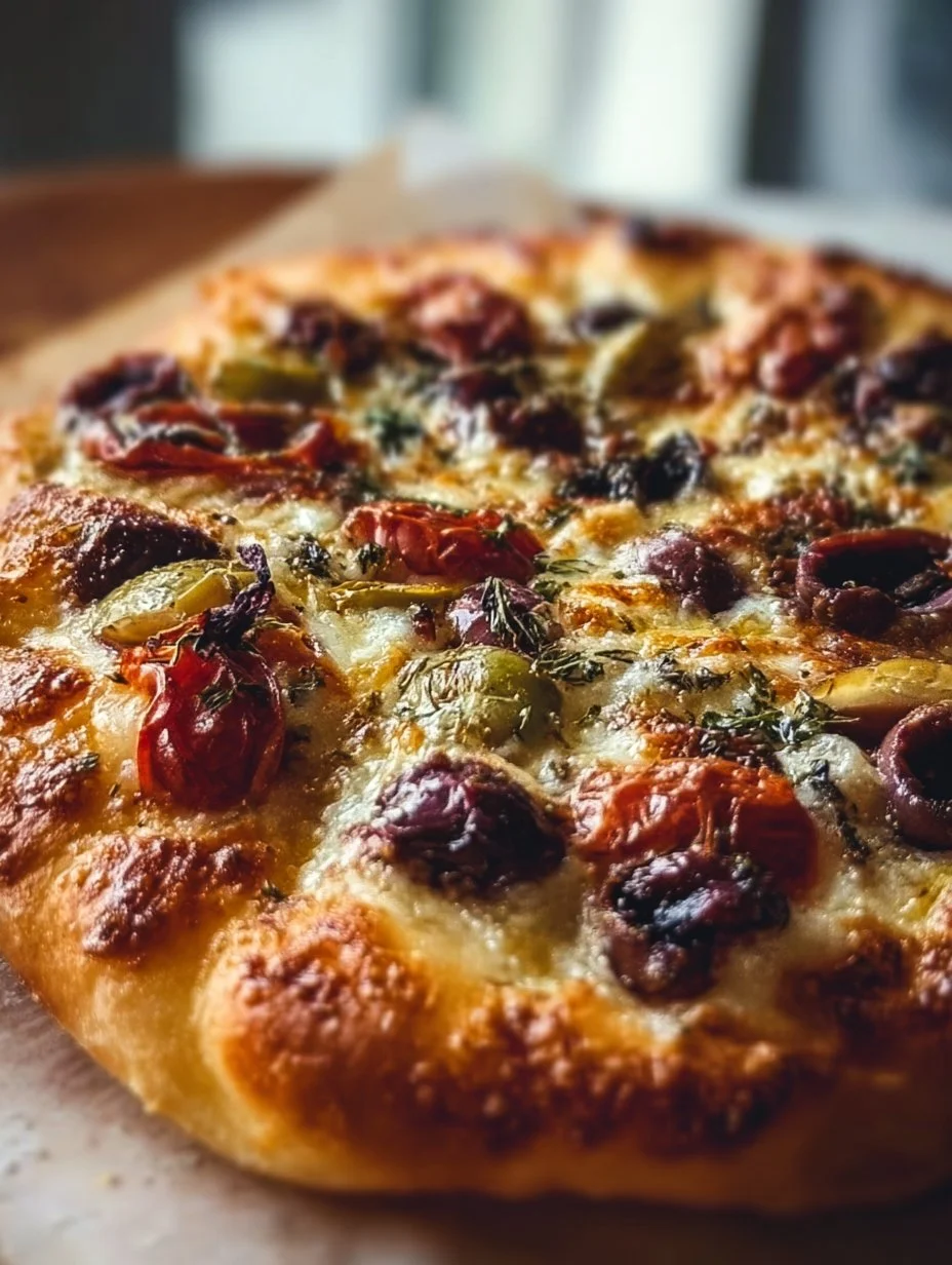 Homemade Greek yogurt pizza dough ready for baking
