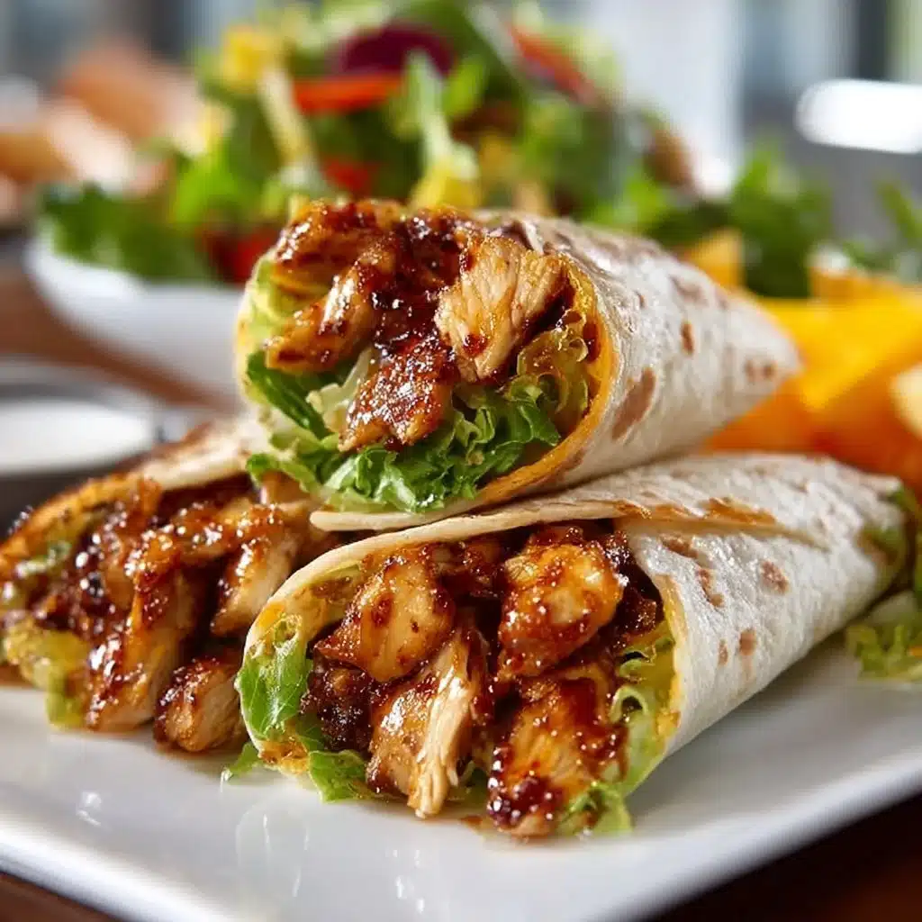 Delicious orange glazed chicken wrap served with fresh vegetables