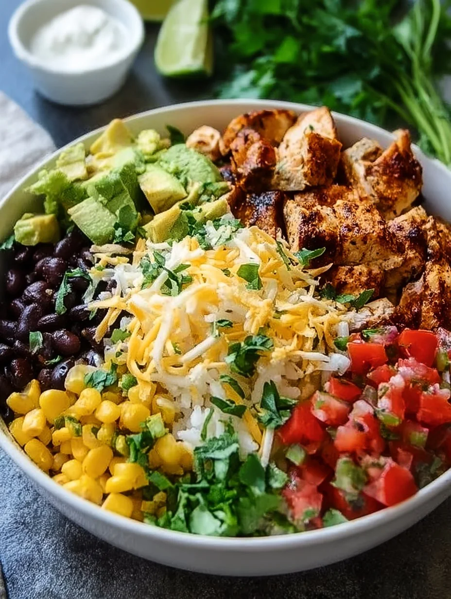 Delicious Southwest Chicken Bowl with fresh vegetables and vibrant toppings