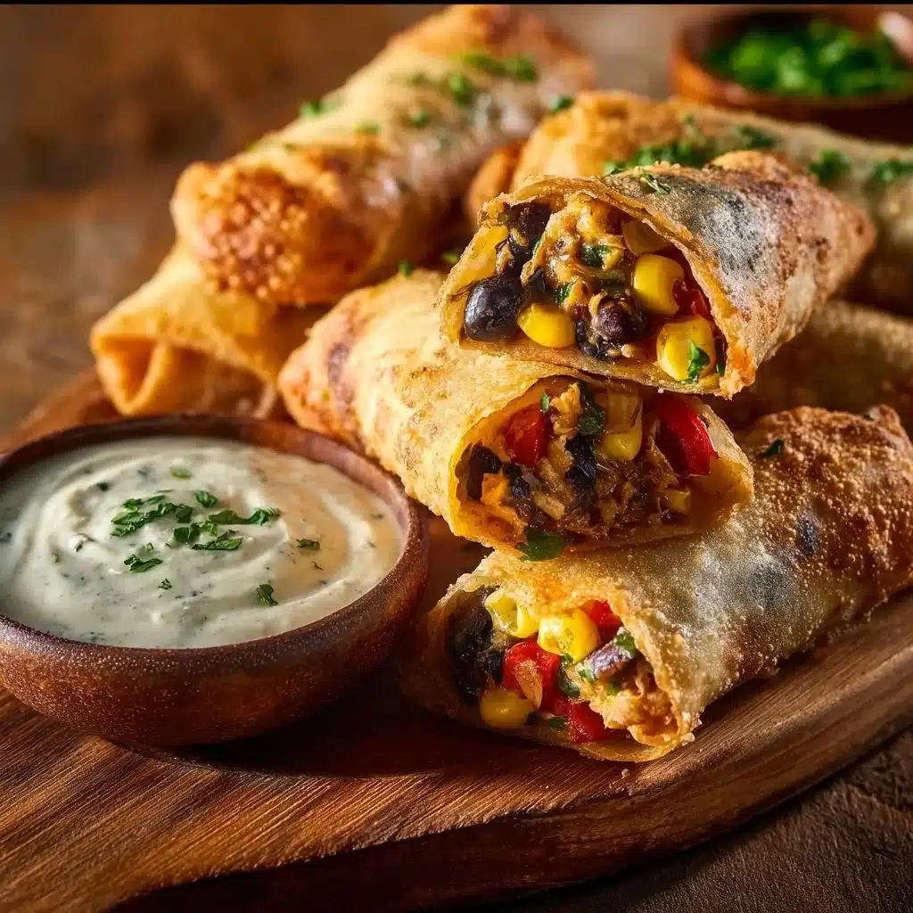 Chili's Southwest Eggrolls served with dipping sauce on a plate