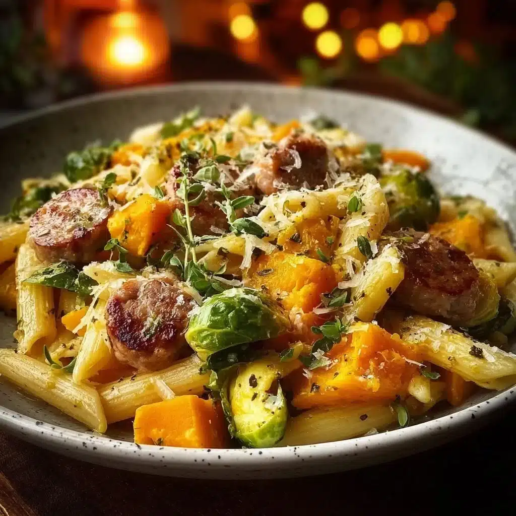 Cozy autumn dinner table set with seasonal dishes and warm ambiance.