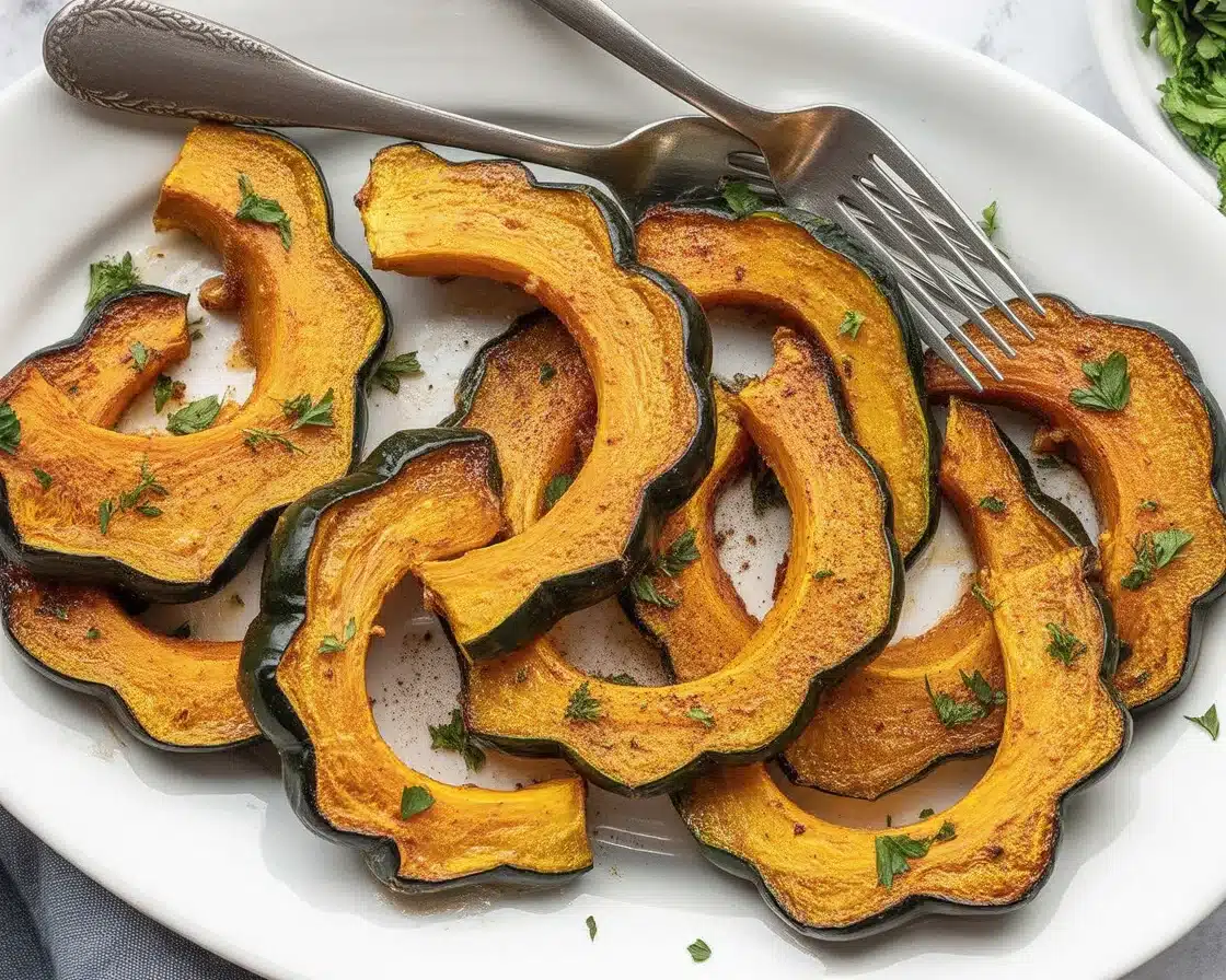 Delicious Parmesan Herb Roasted Acorn Squash, golden and herb-infused, perfect for fall.