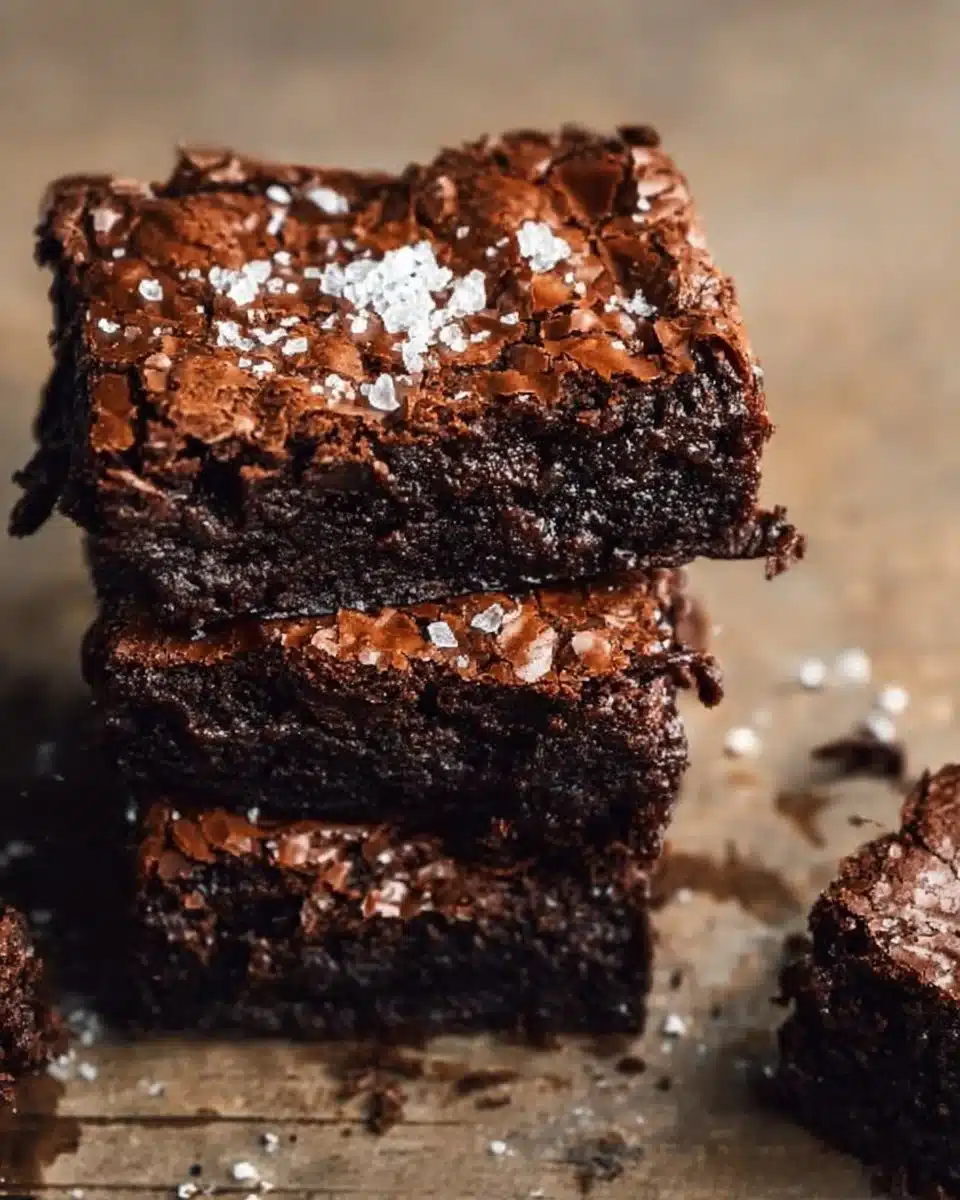 Freshly baked easy homemade brownies on a cooling rack