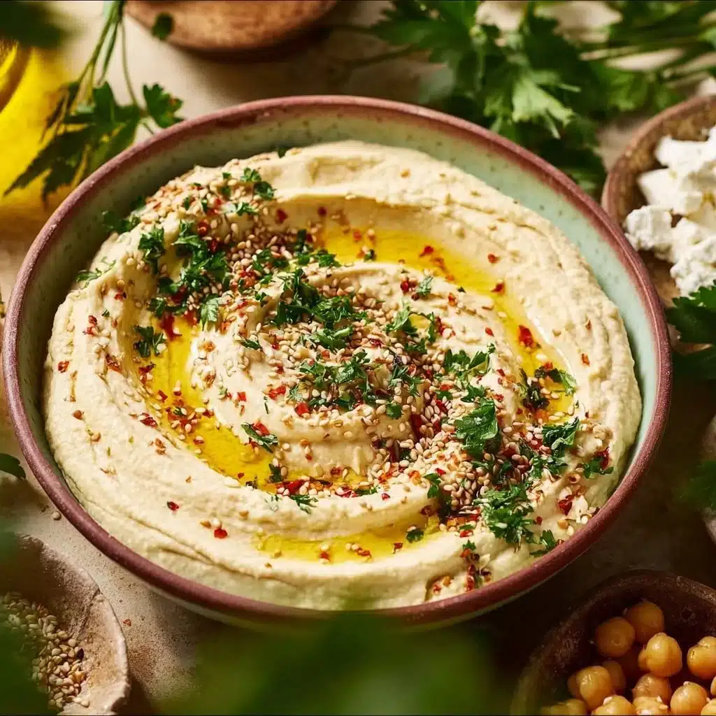 High-Protein Hummus with Cottage Cheese served in a bowl with fresh veggies