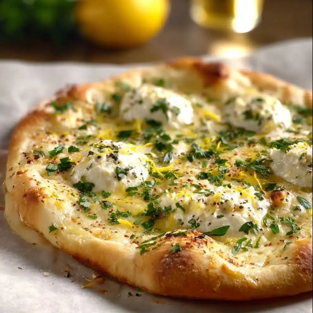 Delicious Lemon Pizza with fresh toppings and vibrant lemons