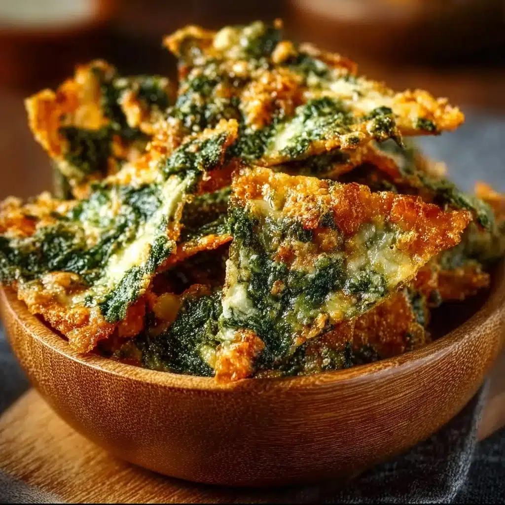 Mediterranean spinach and feta crisps served on a plate