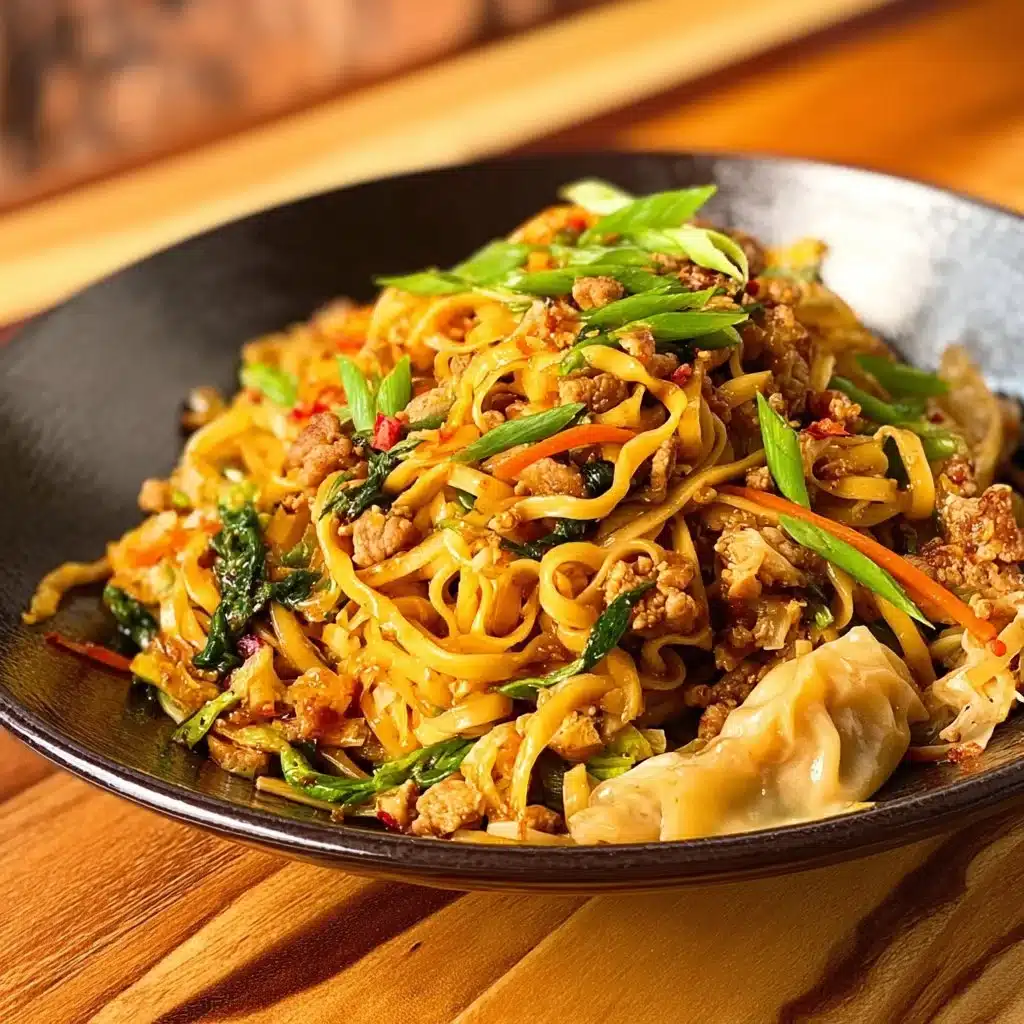 Delicious potsticker noodle bowls with fresh ingredients and vibrant colors