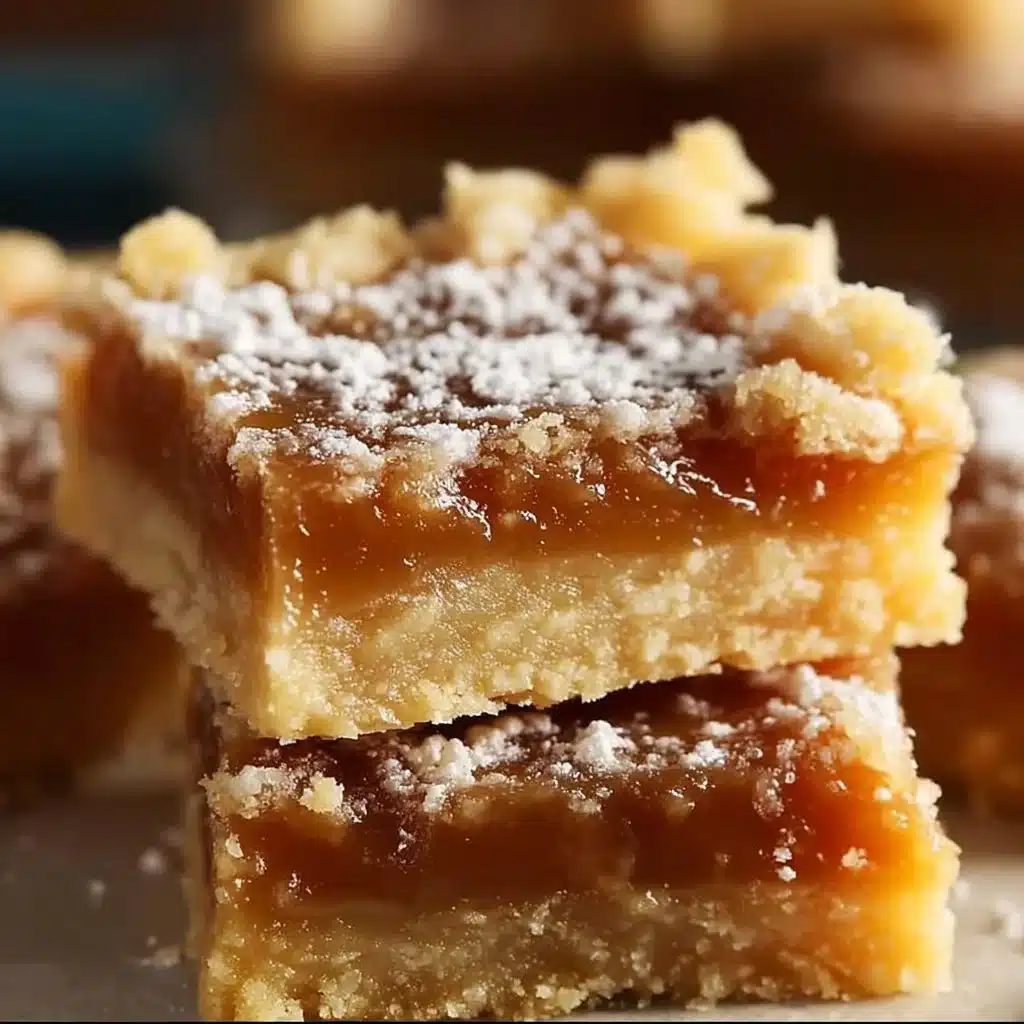 Delicious salted caramel butter bars on a plate, topped with sea salt.