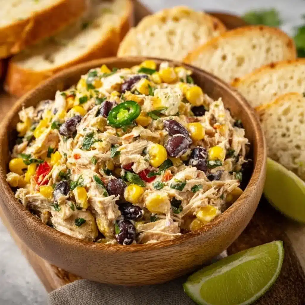 Colorful Southwest Chicken Salad with vegetables and grilled chicken