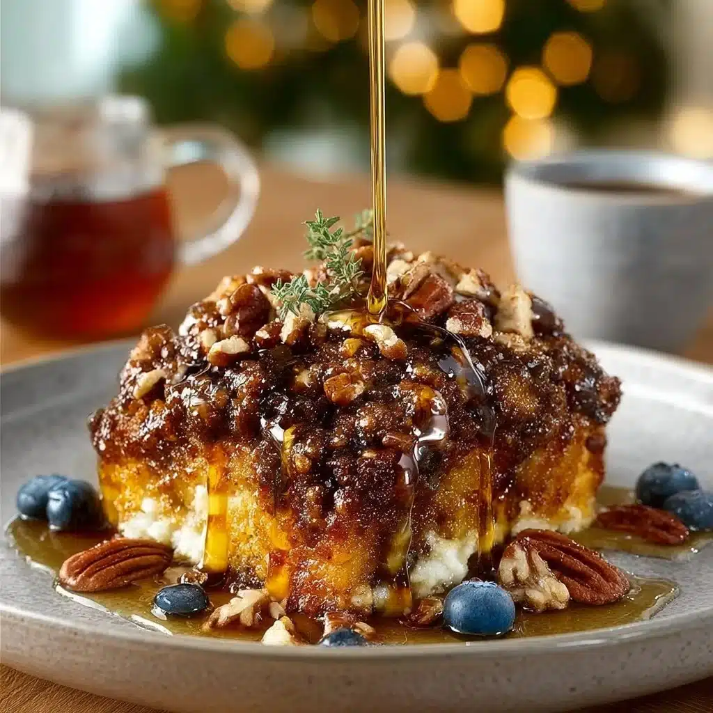Delicious Sweet Maple Sausage Casserole served on a plate