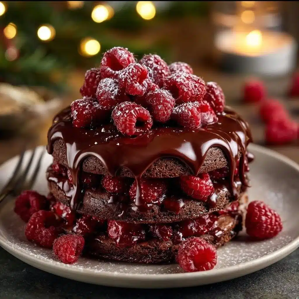 Triple Chocolate Cake with Raspberry Ganache - a decadent dessert