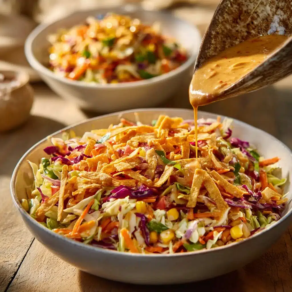 Bowl of bold and flavor-packed coleslaw with fresh vegetables