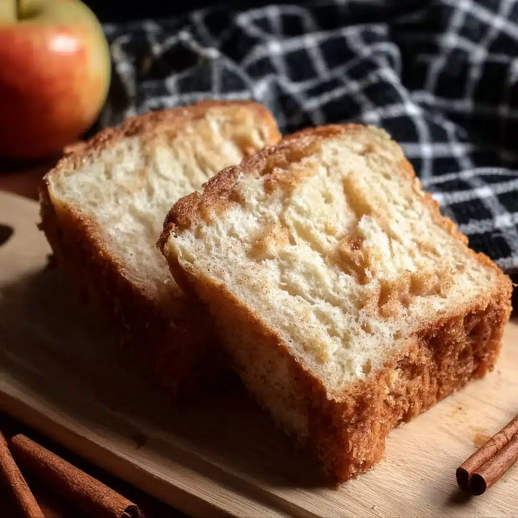 Freshly baked apple cinnamon bread from a bread machine