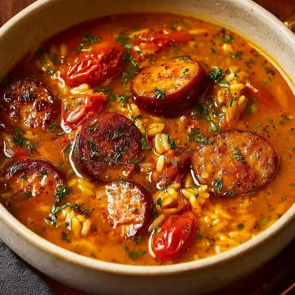 Bowl of Cajun Jambalaya Soup with vibrant vegetables and spices.