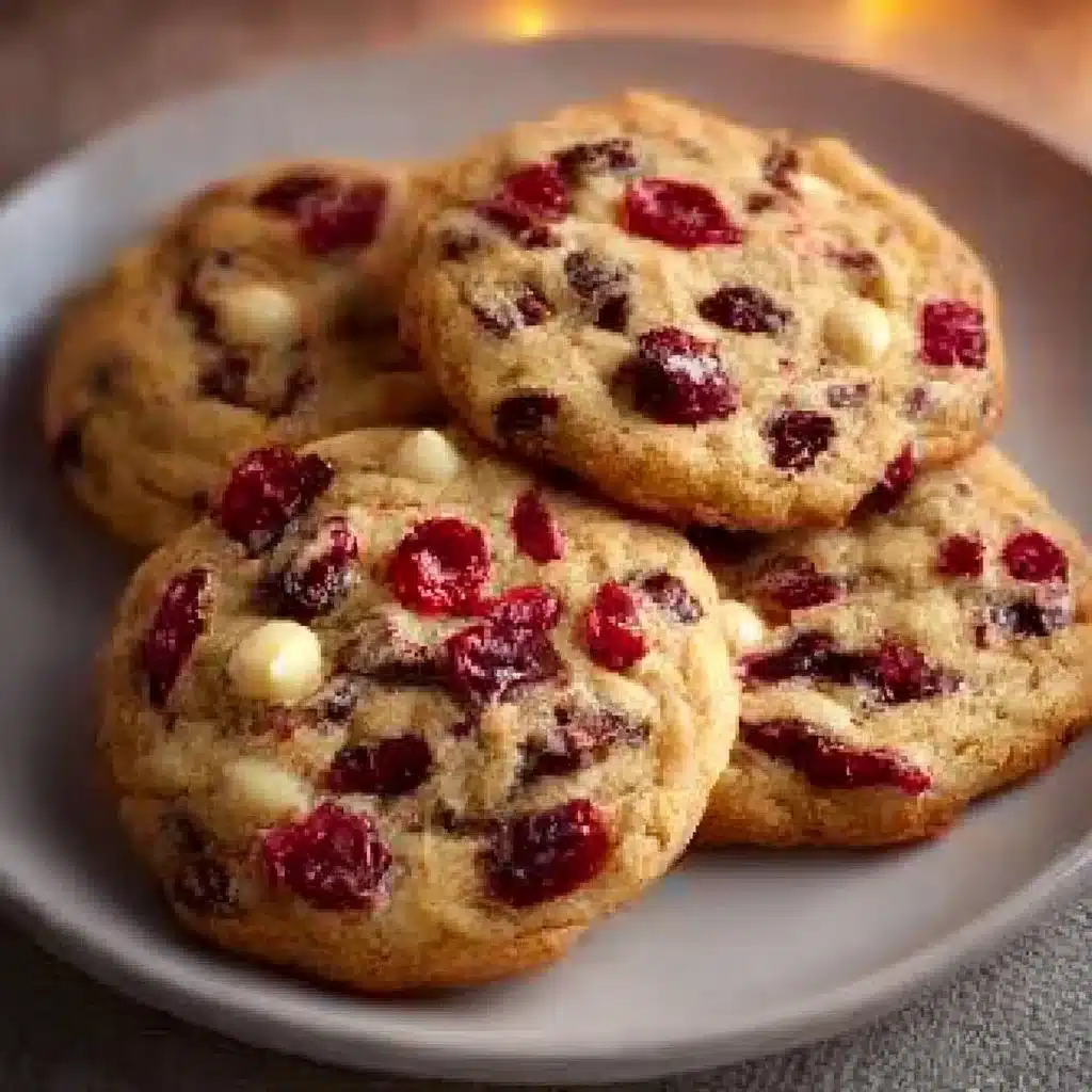 Christmas Cranberry Orange Cookies with vibrant orange zest and cranberry pieces.