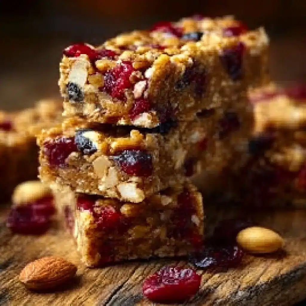 Cranberry nut granola bars made with natural ingredients for a healthy snack