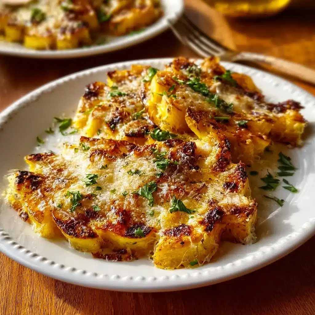 Delicata Squash Gratin topped with melted Gruyère cheese