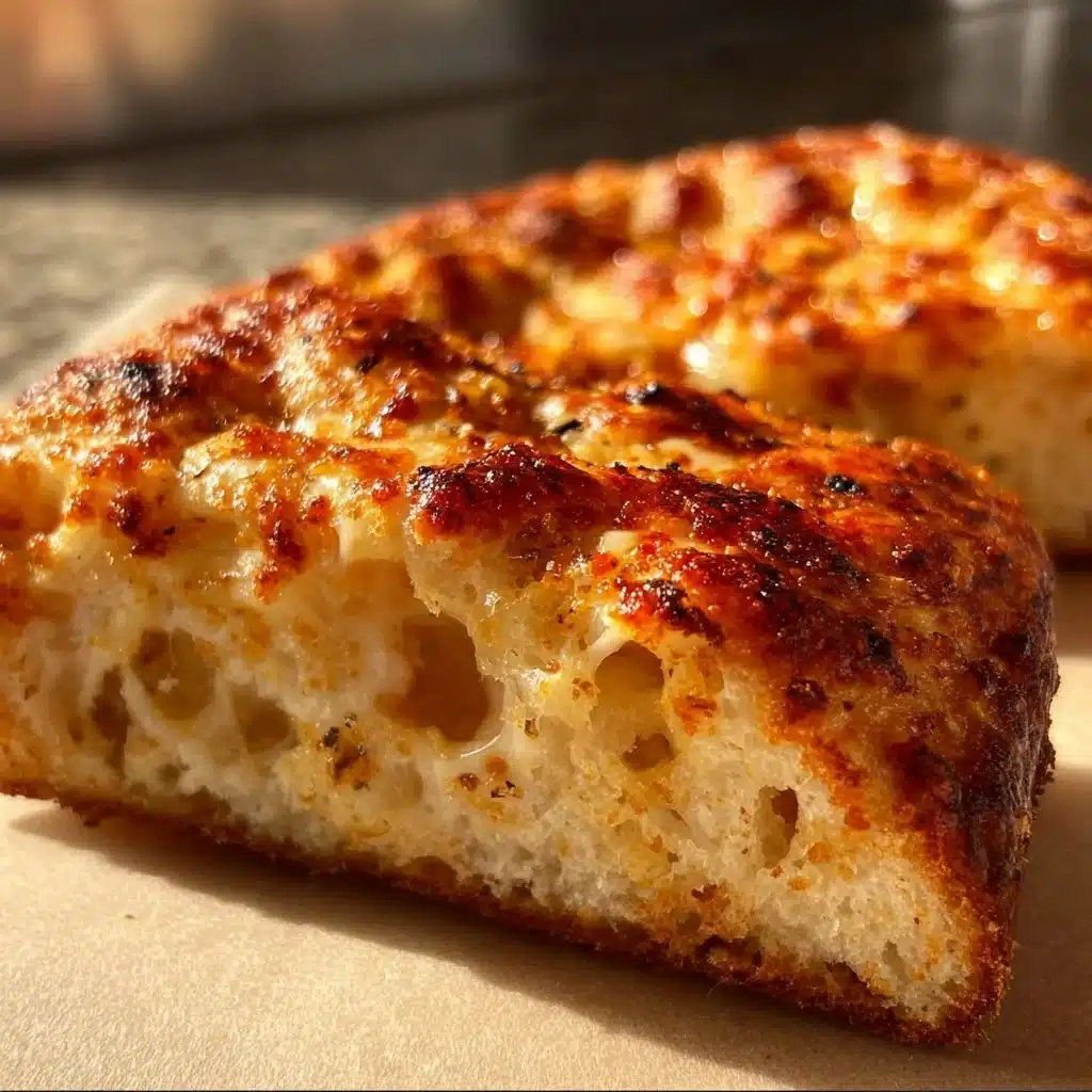 Delicious gluten-free pizza garlic bread on a wooden cutting board.